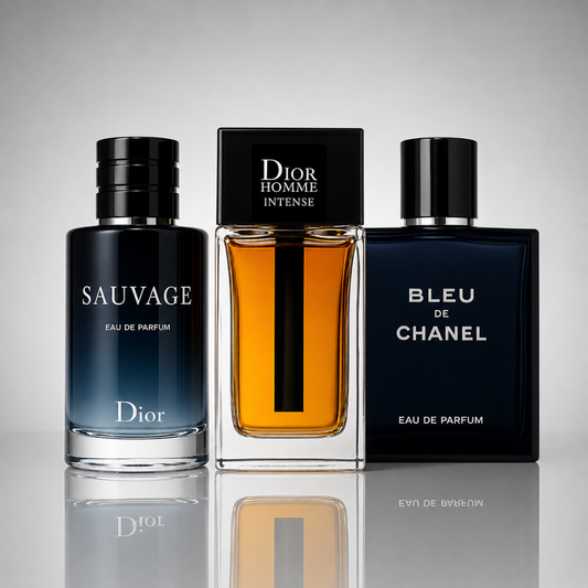 3 Men's Perfumes Kit - Sauvage Dior, Bleu de Chanel, Dior Homme Intense