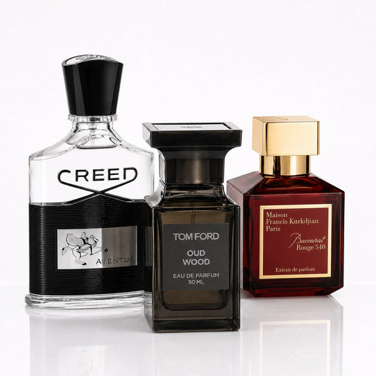 3 Men’s Perfumes Kit - Creed Aventus, Tom Ford Oud Wood & Baccarat Rouge 540 Extrait